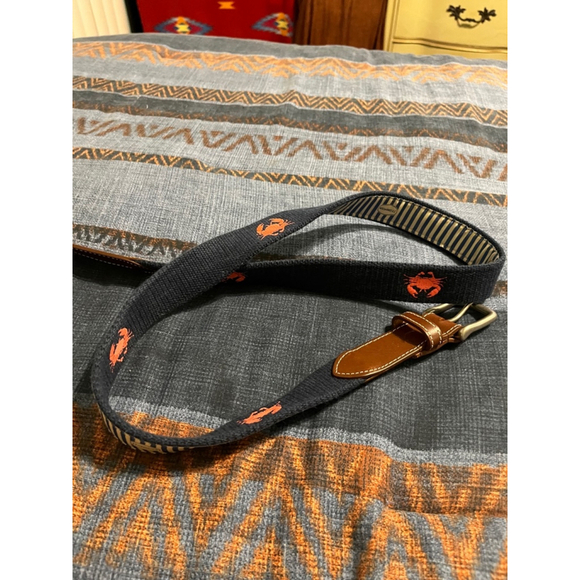 Men's JT Spencer Belt Size 44 Blue with Crab - Picture 1 of 3